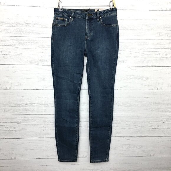 NEW prAna Women's Sienna Jeans Mid Rise Skinny Leg True Blue Stretchy size 8 - Picture 1 of 11